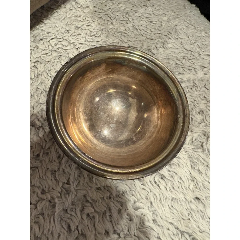 Pedestal Bowl Home Decor‎ OS Silver Good Vintage Tarnished Weighted